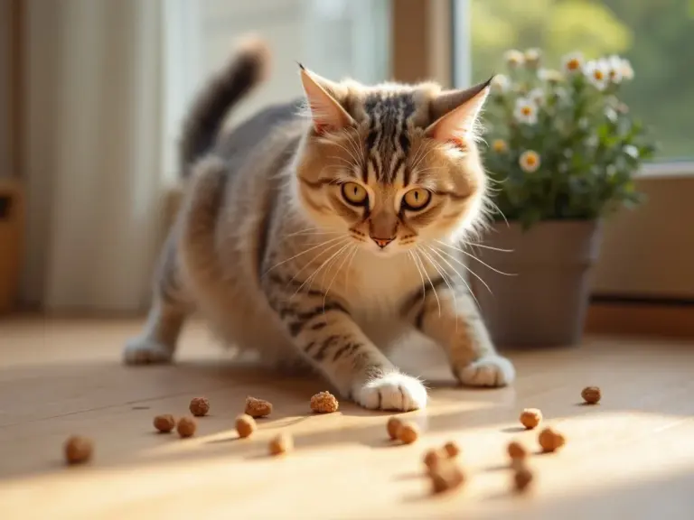 chat-jouant-kibble-bois-naturel