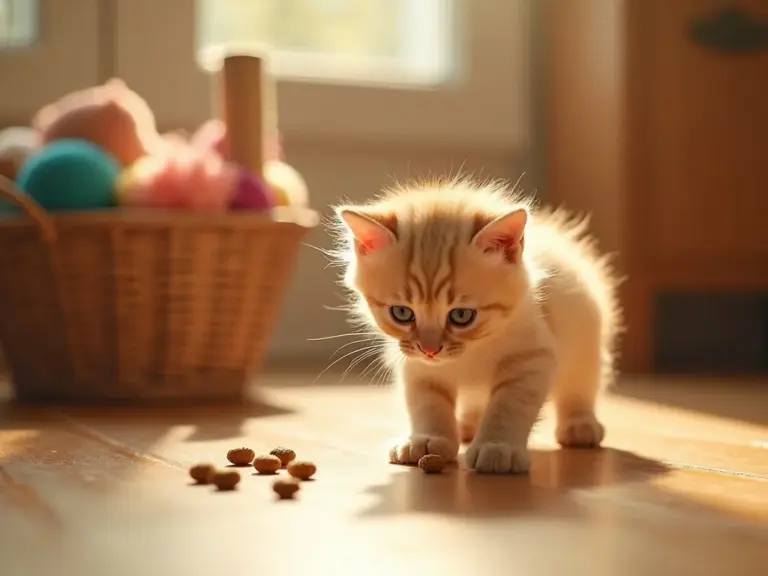 fluffy-kitten-playing-with-kibbles