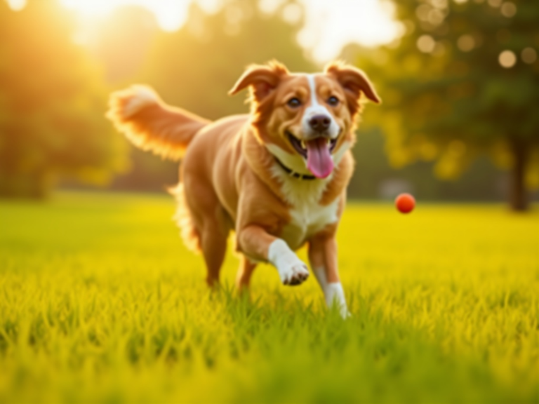 joyful-dog-running-golden-hour
