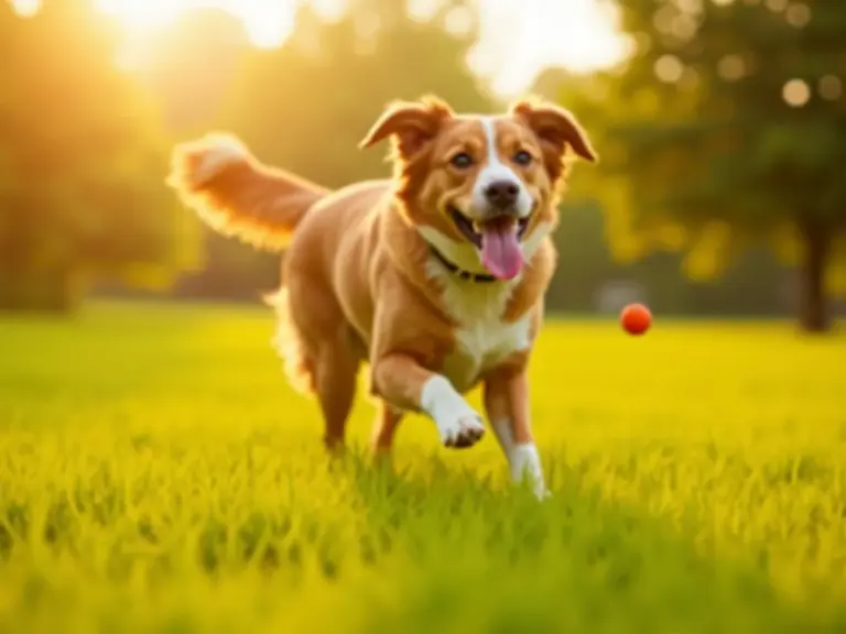 joyful-dog-running-golden-hour
