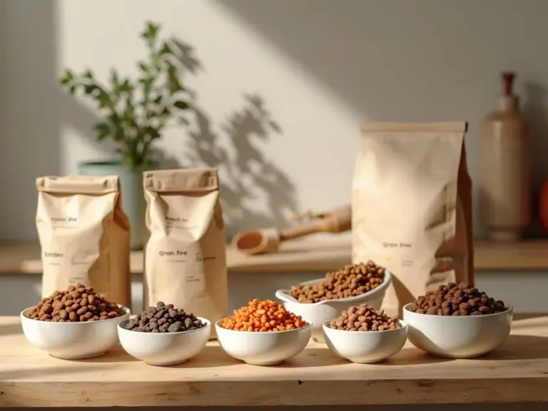 kibble-selection-pet-foods-rustic-table