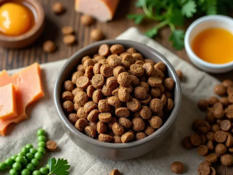 rustic-dog-kibble-bowl-fresh-ingredients