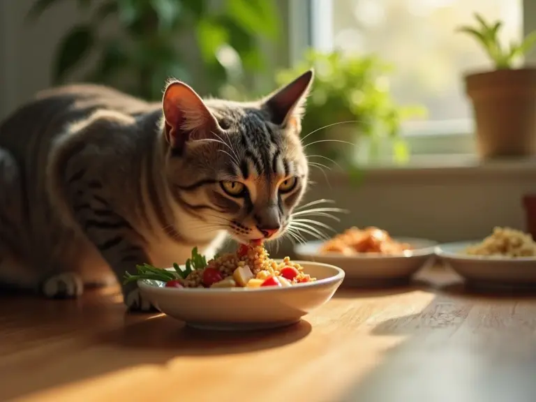 chat-qui-mange-bol-healthy-nourriture