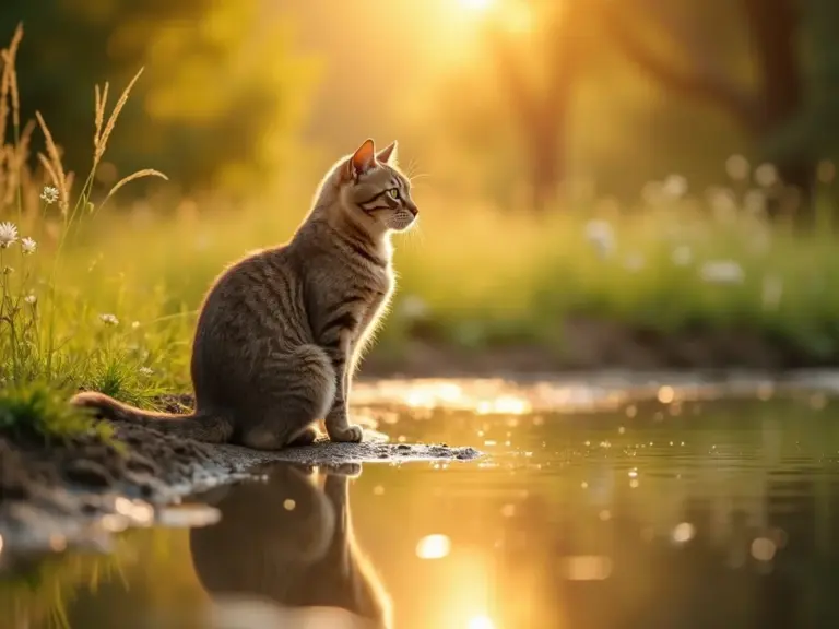 chat-reflet-pont-serenite