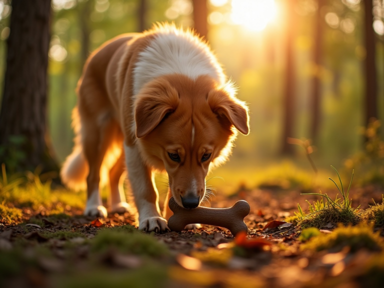 chien-curieux-foret-heure-doree