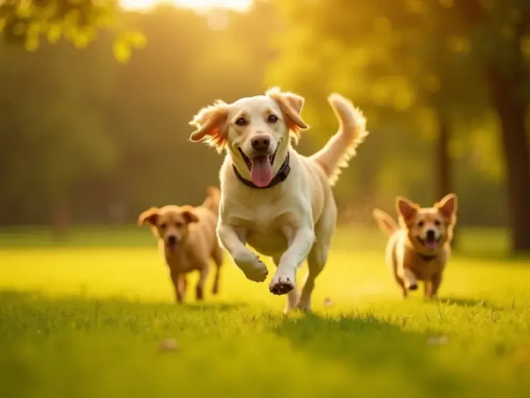 chien-joyeux-parc-ville-lheure-doree