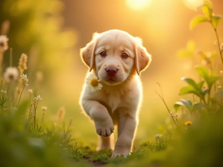 golden-puppy-wildflower-garden