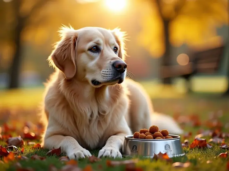 golden-retriever-autumn-leaves-senior-food