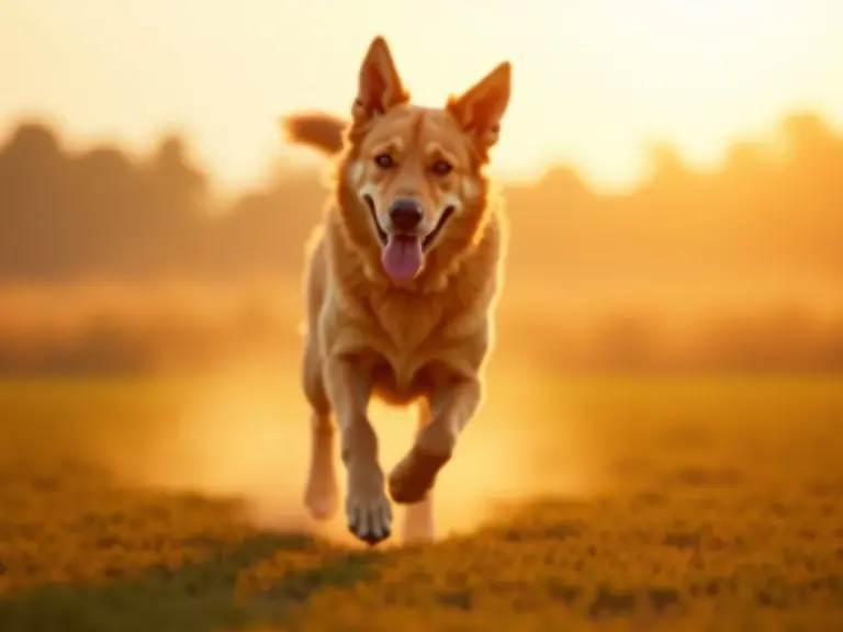 jeune-chien-grand-joyeux-course-soleil