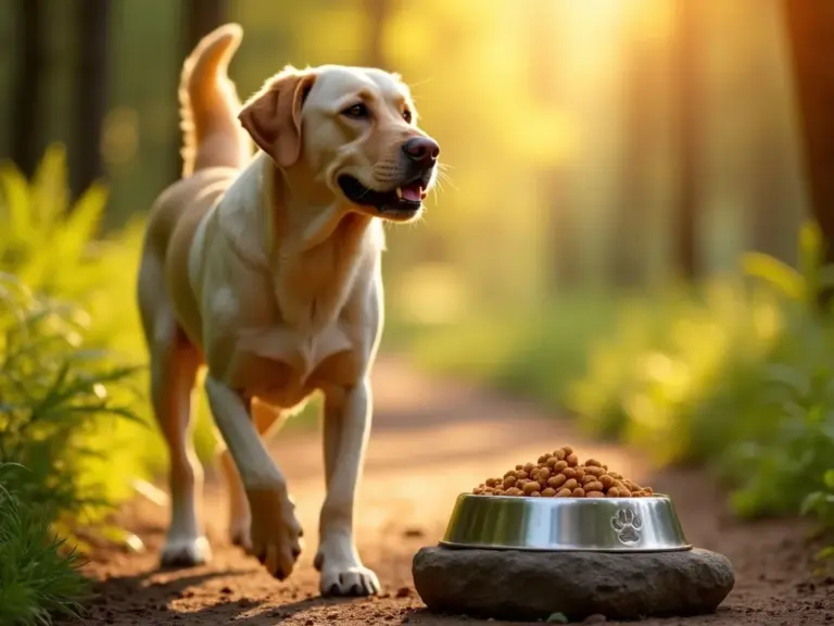 labrador-retriever-forest-path-kibble
