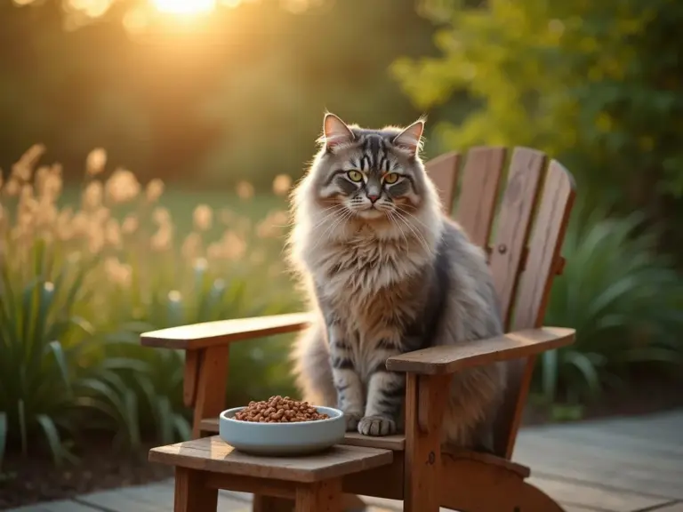 maine-coon-on-wooden-chair-garden