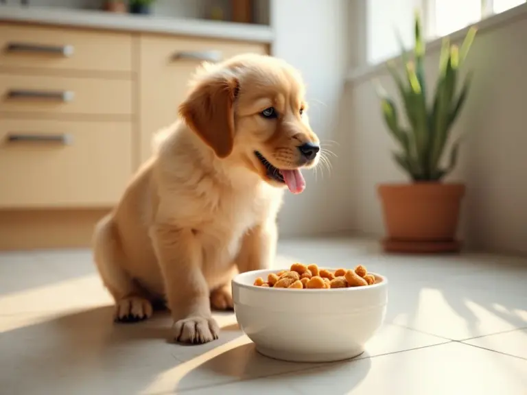 puppy-eating-vetsaveur-junior-kibble