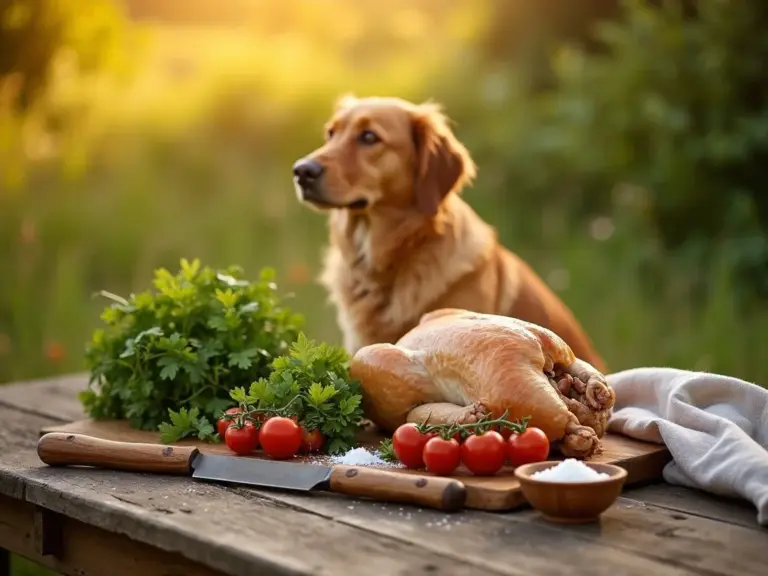 rustic-kitchen-table-ingredients-with-dog