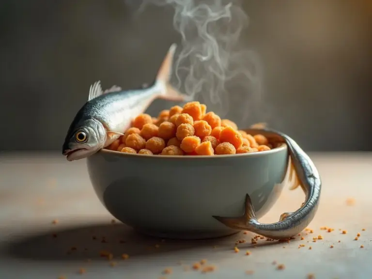 bowl-fish-flavored-cat-kibble