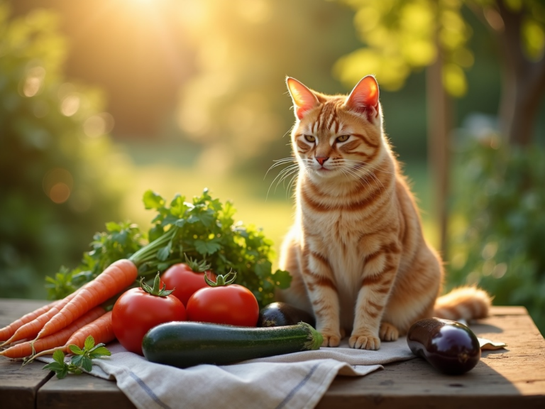 chat-et-legumes-jardin-heure-doree