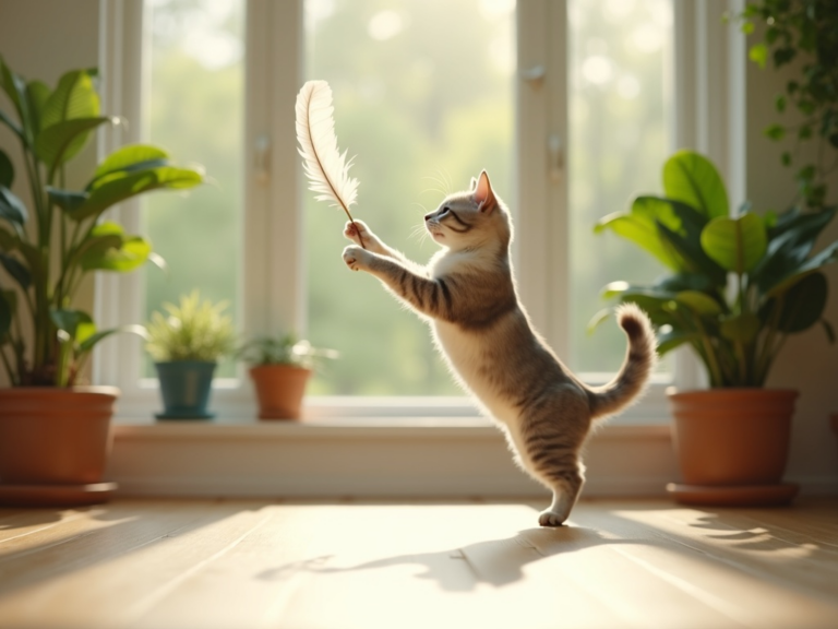 chat-jouant-feather-jouet-ambiance-chaleureuse