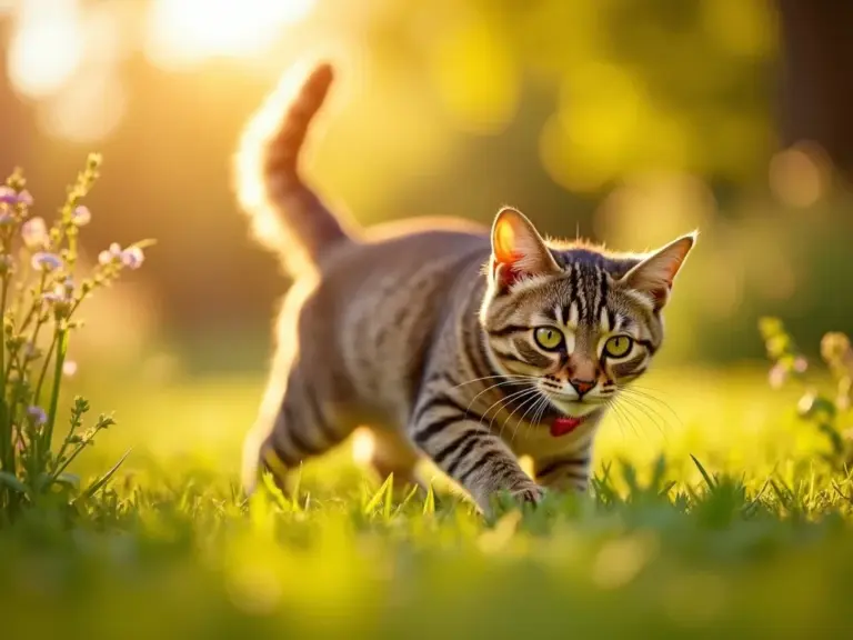 chat-tabby-jardin-heure-doree