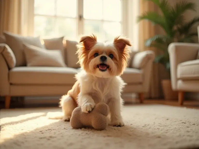 chien-joueur-plush-toy-salon-chaleureux