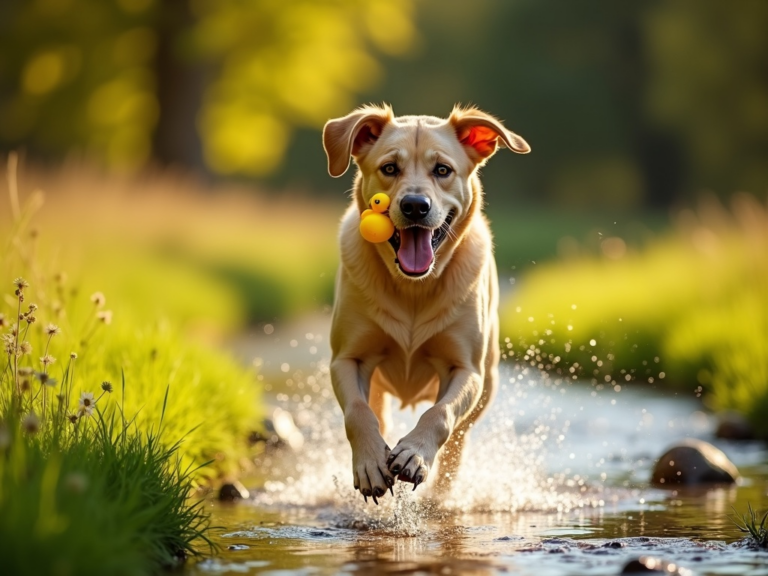 chienne-courant-joyeuse-couleur-vibrante