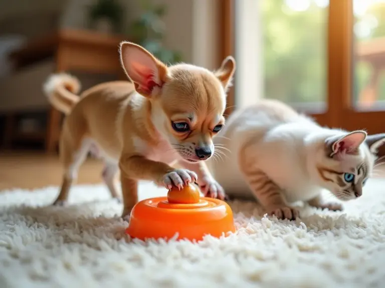 chihuahua-ragdoll-pets-playing-enrichment-toys