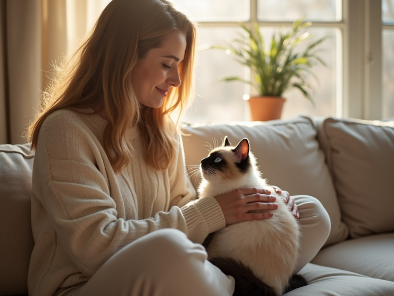 femme-chat-moment-douceur