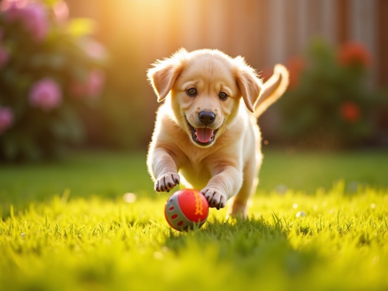 golden-hour-puppy-interaction-garden