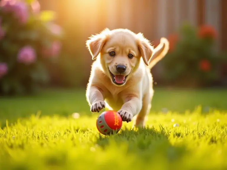 golden-hour-puppy-interaction-garden