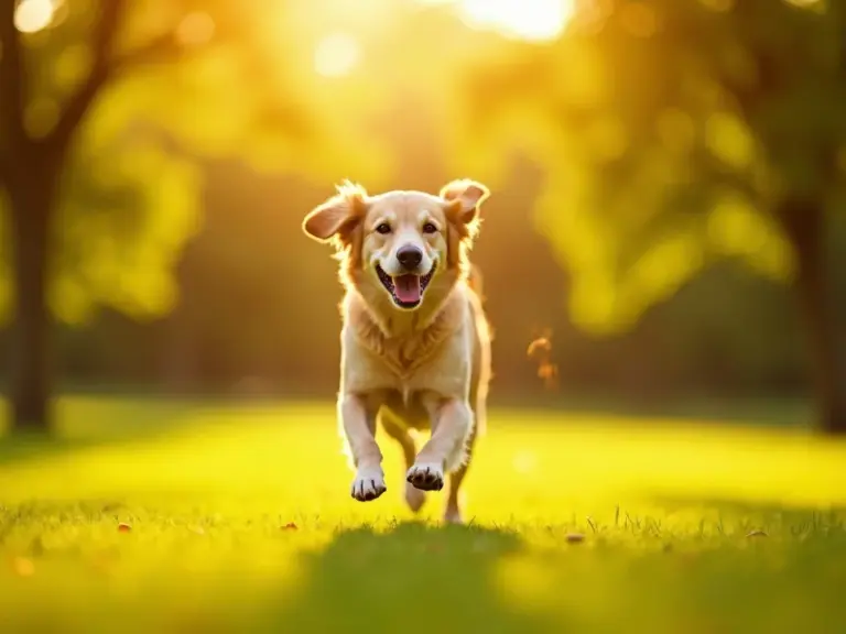 golden-retriever-running-park-golden-hour