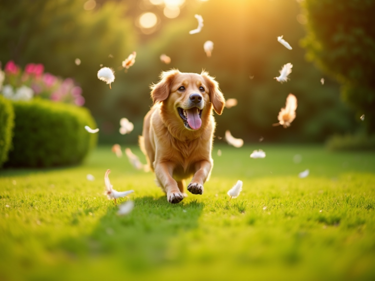 joyful-dog-golden-hour-garden