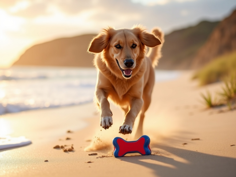 joyful-golden-retriever-beach-play