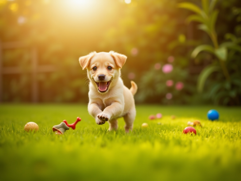 joyful-playful-puppy-golden-hour-garden