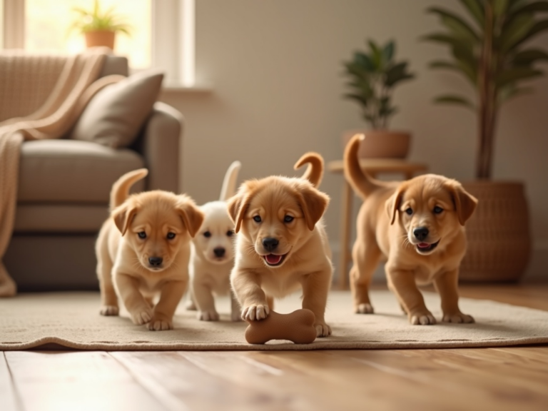 joyful-puppies-playing-in-home-light
