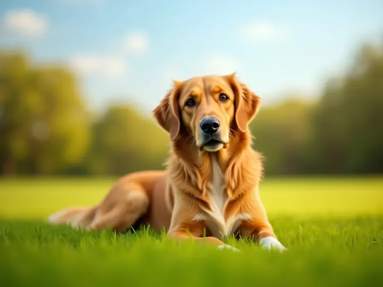 medium-sized-dog-lawn-golden-hour-bokeh