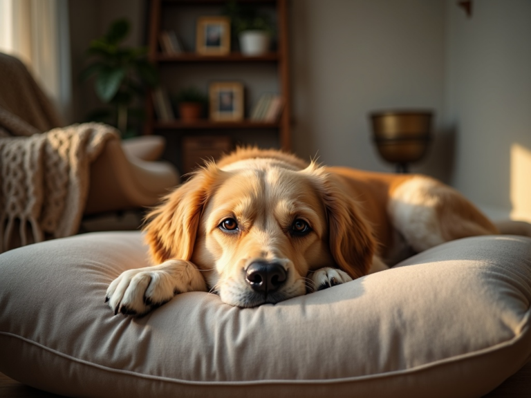 senior-dog-resting-cozy-corner