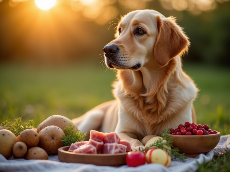 dog-with-natural-diet-golden-hour