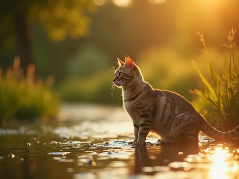 golden-hour-cat-serene-nature