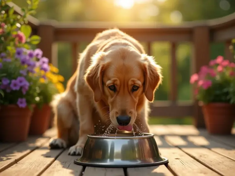 golden-retriever-drinking-water-terrasse-sunlit