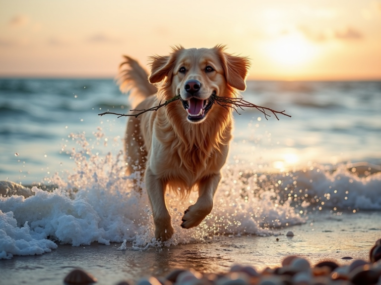 golden-retriever-leaping-ocean-golden-hour