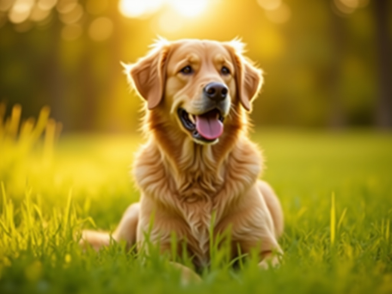 golden-retriever-meadow-golden-hour