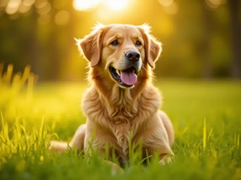 golden-retriever-meadow-golden-hour