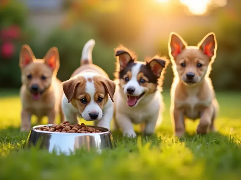 jouful-puppies-exploring-backyard