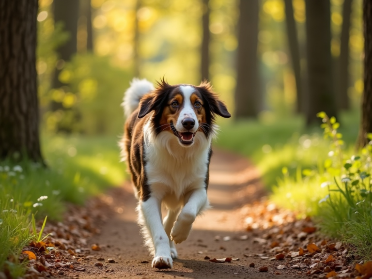 medium-sized-dog-forest-path