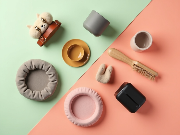 modern-pet-accessories-flat-lay