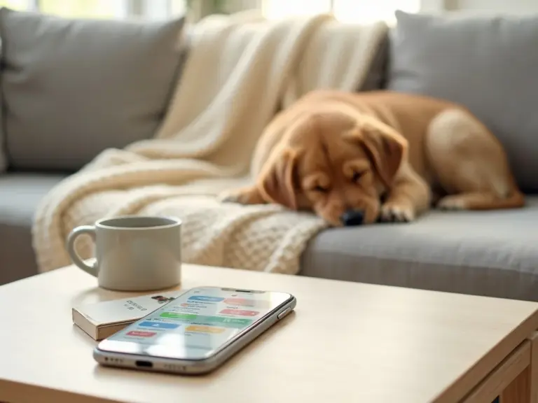 smartphone-pet-health-tracking-cozy-moment