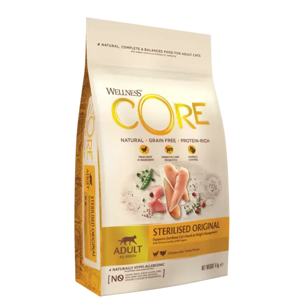 Wellness Core – Croquettes Chat Stérilisé Poulet & Dinde