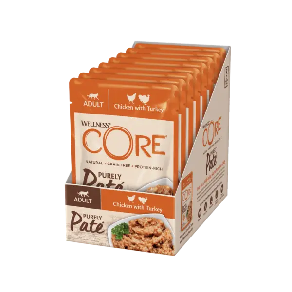 Wellness Core – Paté Chat Adulte Poulet & Dinde 8x85g