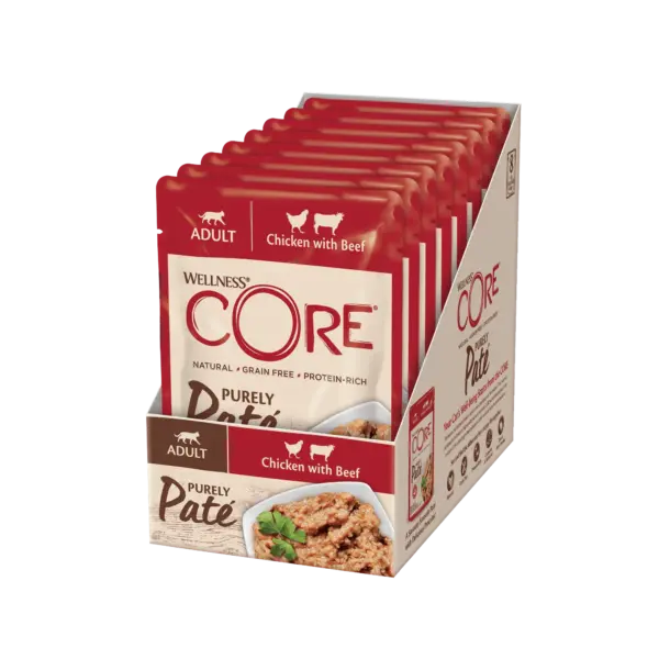 Wellness Core – Paté Chat Adulte Poulet & Bœuf 8x85g