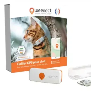 Collier GPS pour chat - Weenect XS - Blanc
