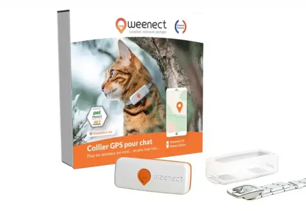 Collier GPS pour chat – Weenect XS – Blanc