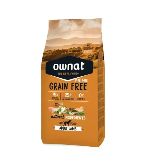 Ownat prime sans céréales adulte agneau chien 12kg